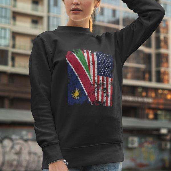 Namibia USA Flag - Half American Sweatshirt