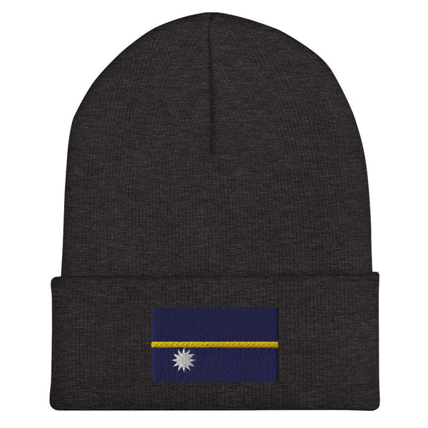 Nauru Flag Beanie - Embroidered Winter Hat