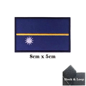 Nauru Flag Patch - Iron On/Hook & Loop Patch