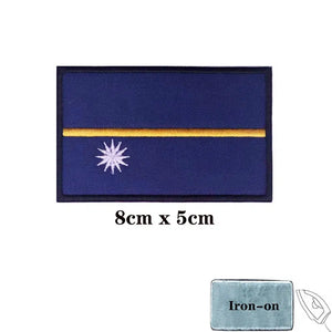 Nauru Flag Patch - Iron On/Hook & Loop Patch