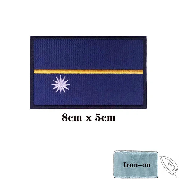 Nauru Flag Patch - Iron On/Hook & Loop Patch