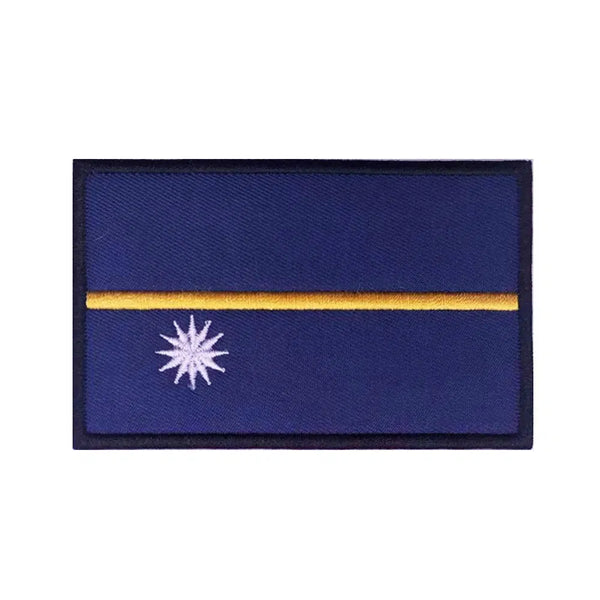 Nauru Flag Patch - Iron On/Hook & Loop Patch