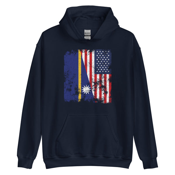 Nauru USA Flag - Half American Hoodie