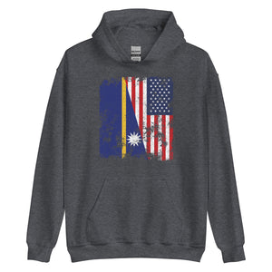 Nauru USA Flag - Half American Hoodie