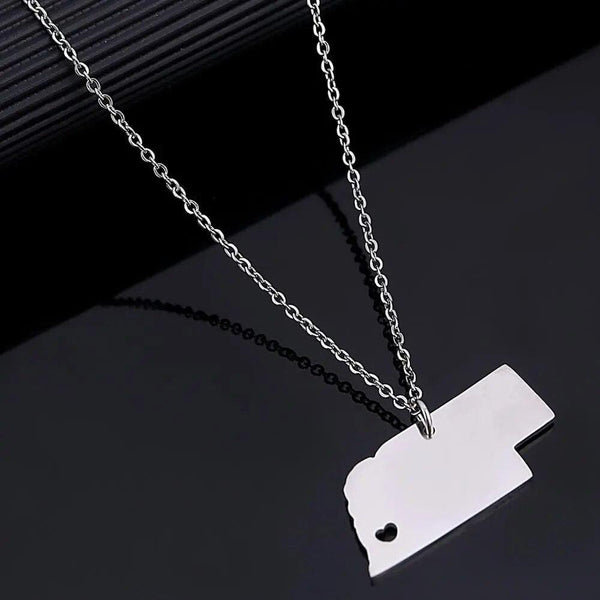 Nebraska USA Map Necklace