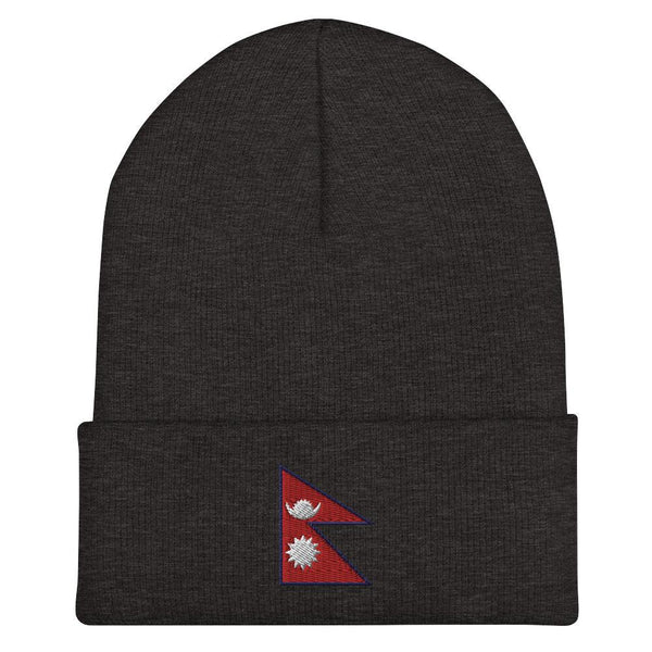 Nepal Flag Beanie - Embroidered Winter Hat