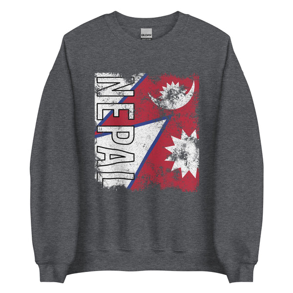 Nepal Flag - Distressed Flag Sweatshirt