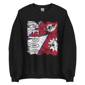 Nepal Flag - Distressed Flag Sweatshirt