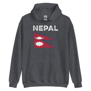 Nepal Flag Distressed - Nepali Flag Hoodie