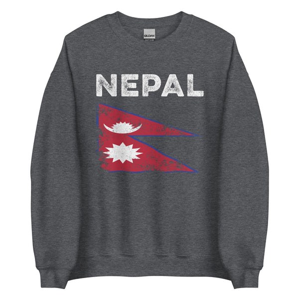 Nepal Flag Distressed - Nepali Flag Sweatshirt