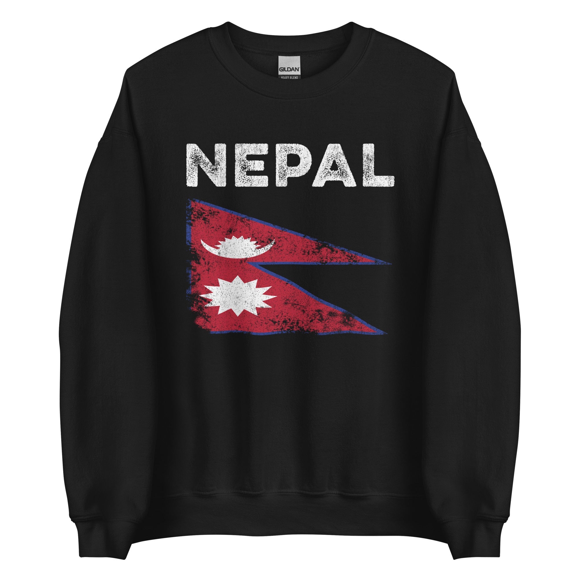 Nepal Flag Distressed - Nepali Flag Sweatshirt