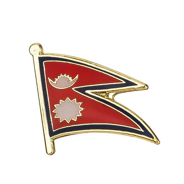 Nepal Flag Lapel Pin - Enamel Pin Flag