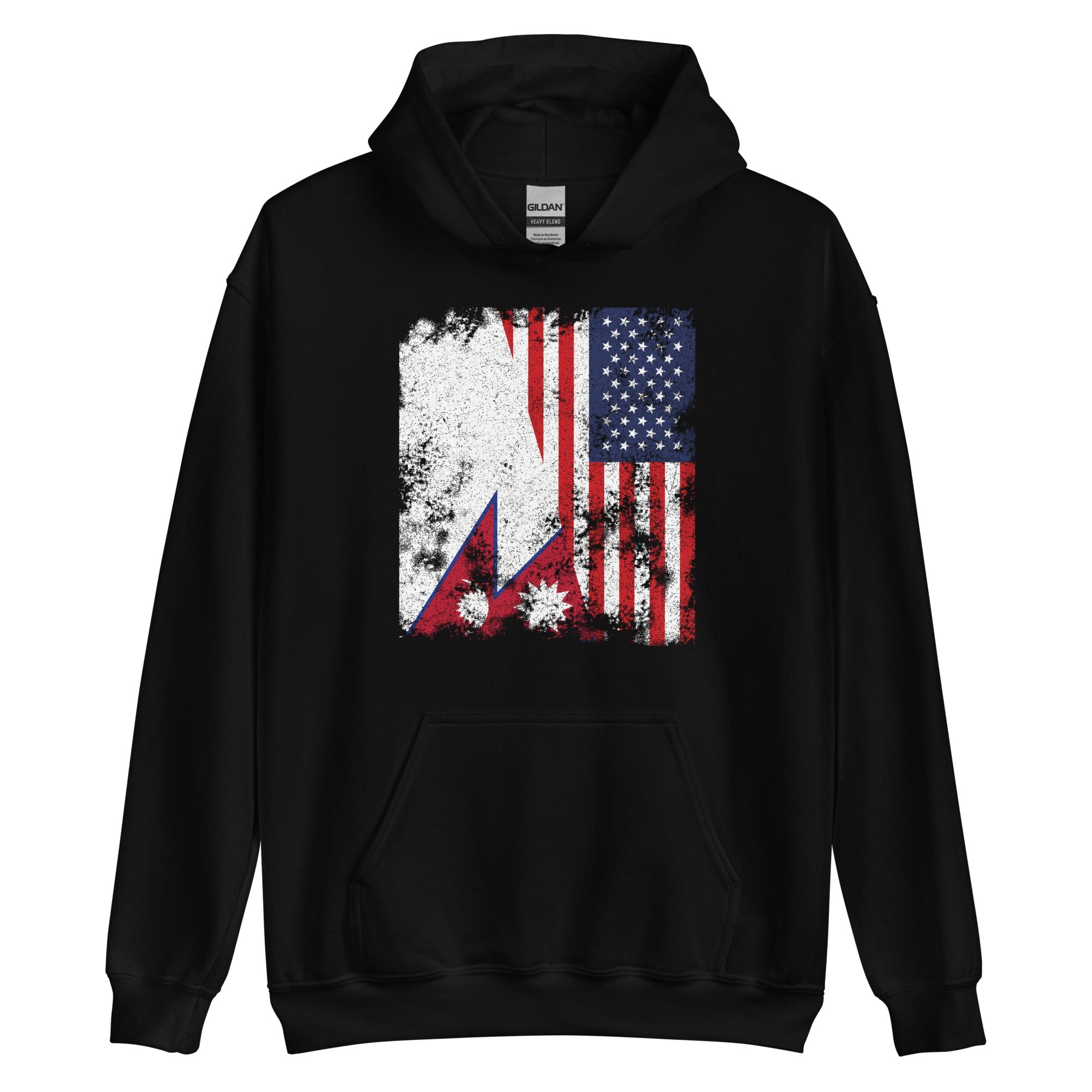 Nepal USA Flag - Half American Hoodie