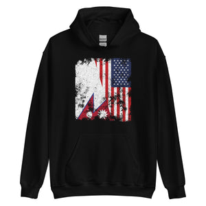 Nepal USA Flag - Half American Hoodie