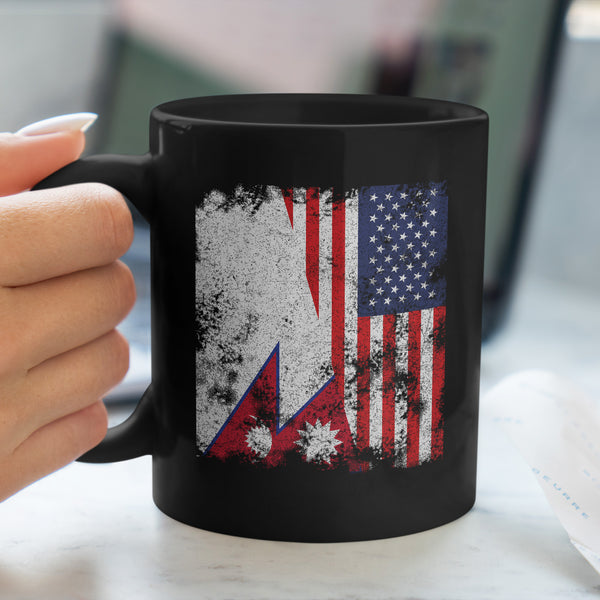Nepal USA Flag - Half American Mug
