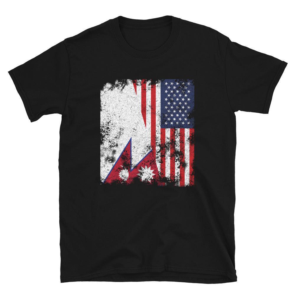 Nepal USA Flag - Half American T-Shirt