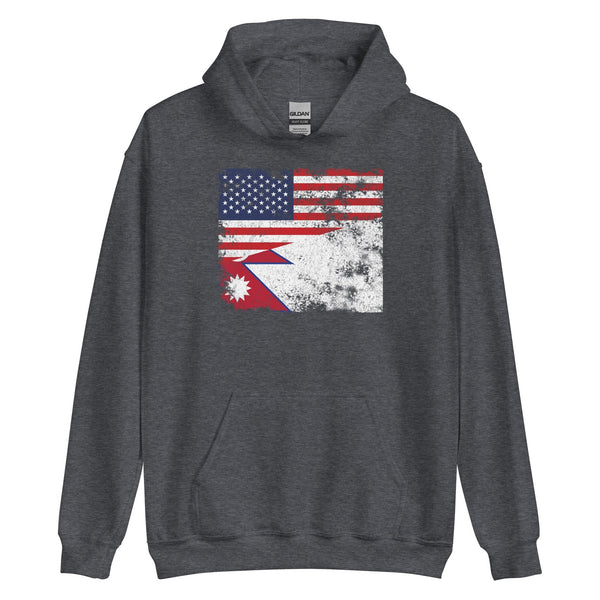 Nepal USA Flag Hoodie