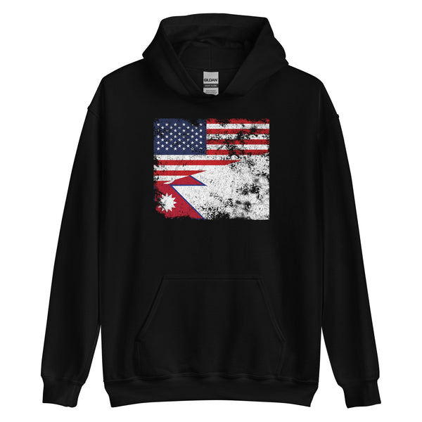 Nepal USA Flag Hoodie