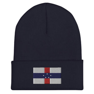 Netherlands Antilles Flag Beanie - Embroidered Winter Hat