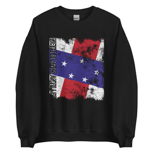 Netherlands Antilles Flag - Distressed Flag Sweatshirt