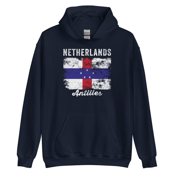 Netherlands Antilles Flag Distressed Hoodie