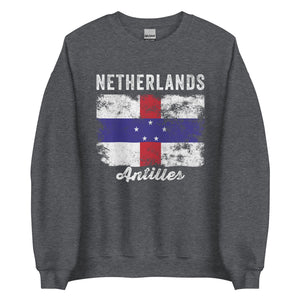 Netherlands Antilles Flag Distressed Sweatshirt