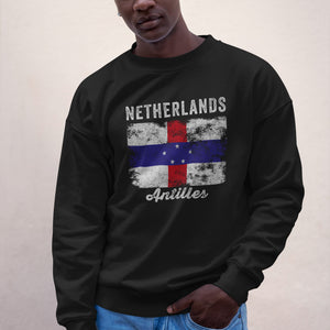 Netherlands Antilles Flag Distressed Sweatshirt
