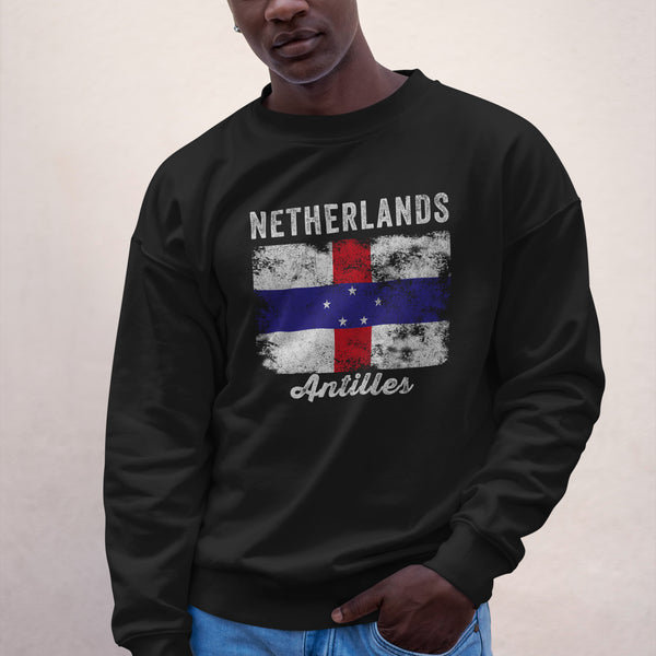 Netherlands Antilles Flag Distressed Sweatshirt