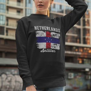 Netherlands Antilles Flag Distressed Sweatshirt