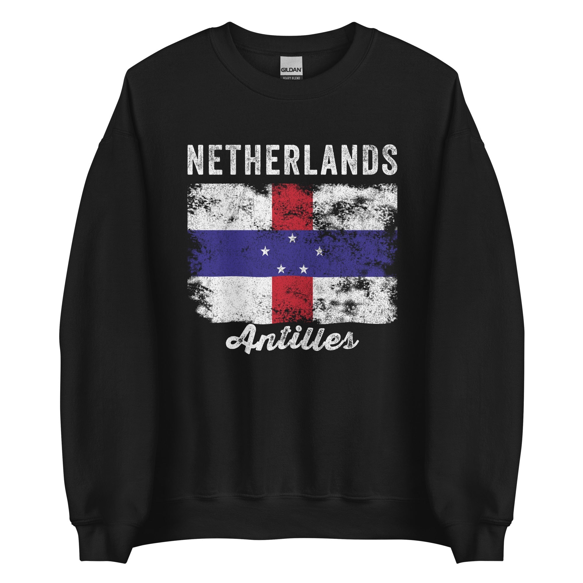 Netherlands Antilles Flag Distressed Sweatshirt