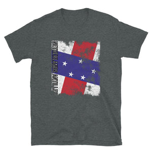 Netherlands Antilles Flag Distressed T-Shirt