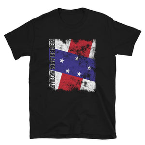 Netherlands Antilles Flag Distressed T-Shirt