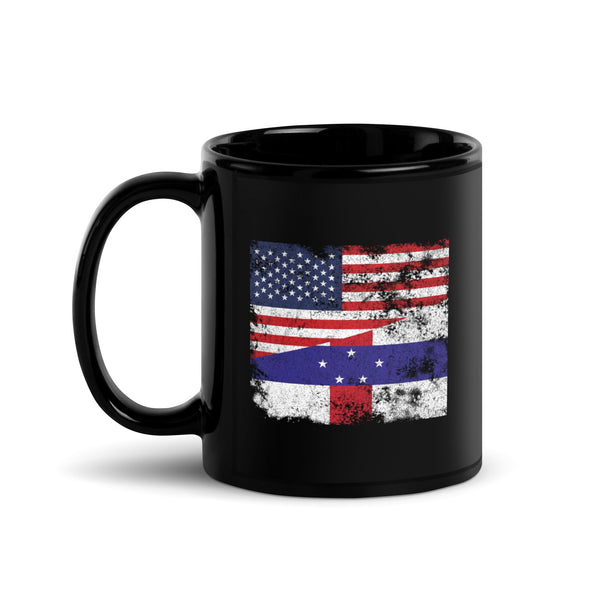 Netherlands Antilles USA Flag Mug