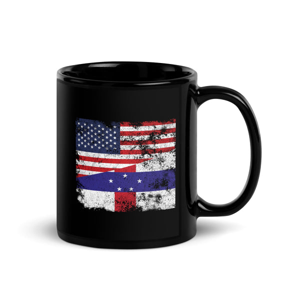 Netherlands Antilles USA Flag Mug