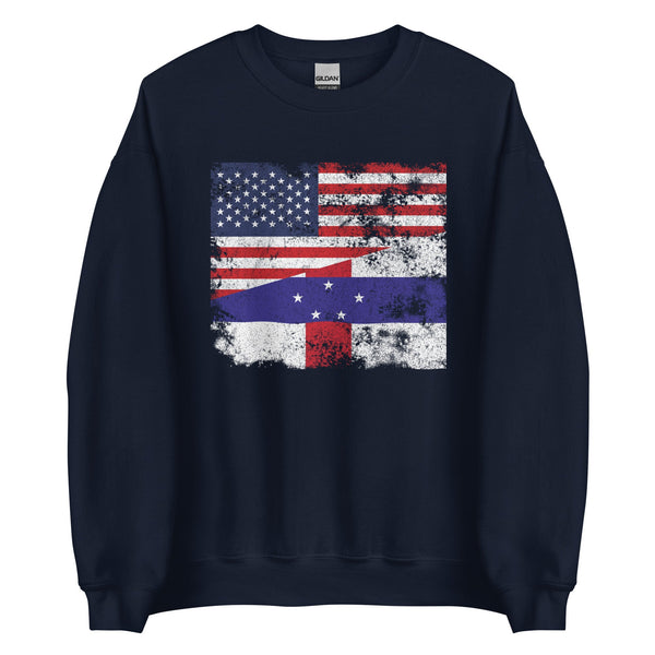 Netherlands Antilles USA Flag Sweatshirt