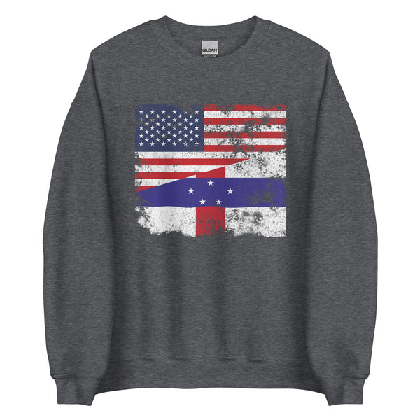 Netherlands Antilles USA Flag Sweatshirt