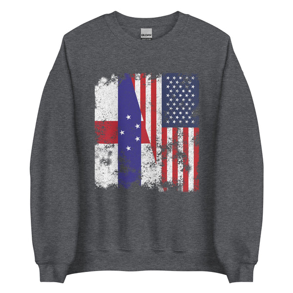 Netherlands Antilles USA Flag Sweatshirt