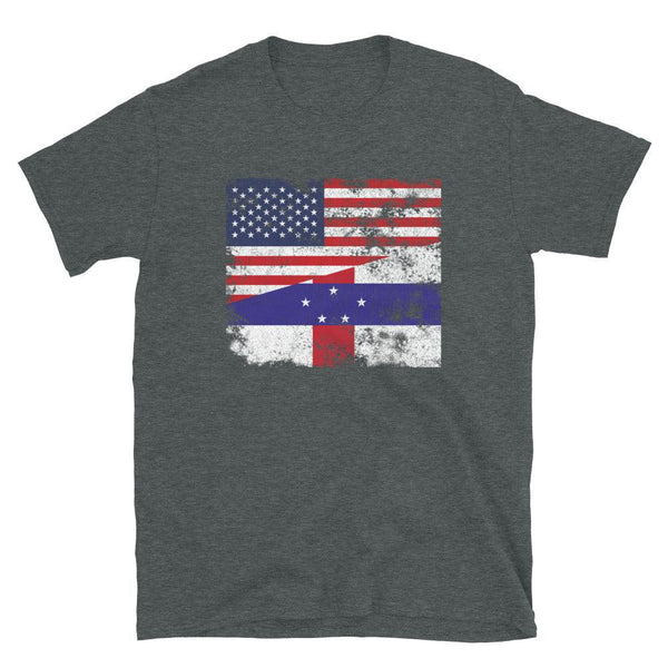 Netherlands Antilles USA Flag T-Shirt
