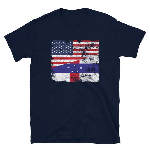 Netherlands Antilles USA Flag T-Shirt