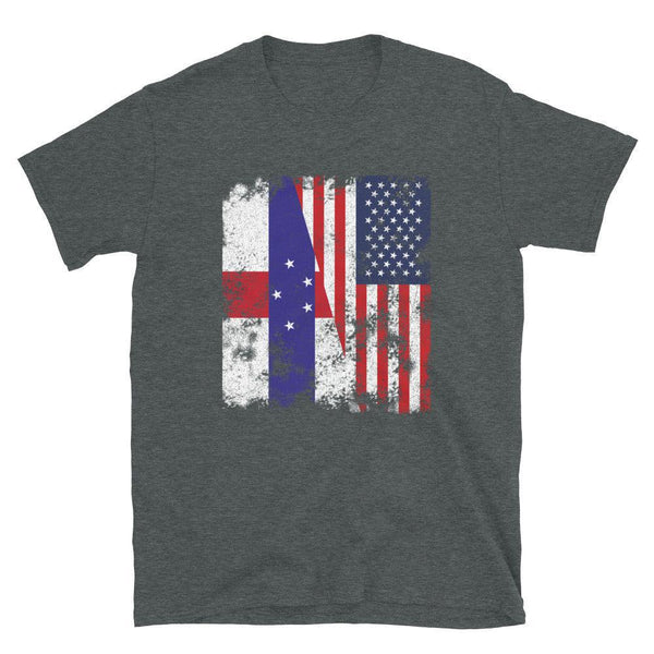 Netherlands Antilles USA Flag T-Shirt