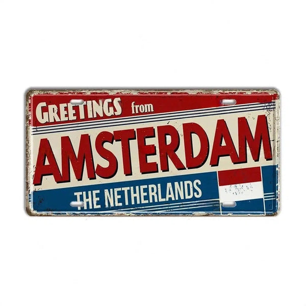 Netherlands, Belgium, Austria & poland Flag License Plate Collection