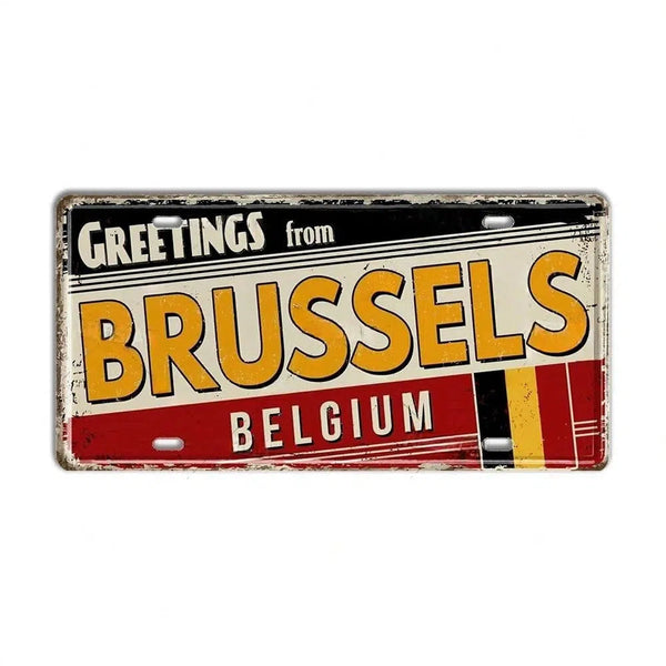 Netherlands, Belgium, Austria & poland Flag License Plate Collection