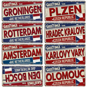 Netherlands, Belgium, Austria & poland Flag License Plate Collection