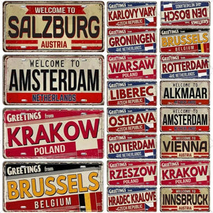 Netherlands, Belgium, Austria & poland Flag License Plate Collection