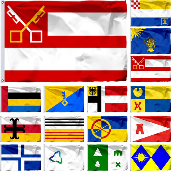 Netherlands City Flags - Dutch Municipality Flags - 90x150cm(3x5ft) - 60x90cm(2x3ft)