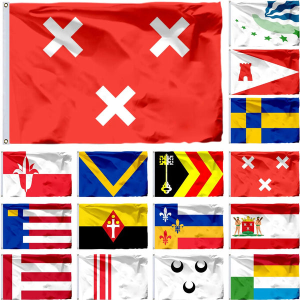 Netherlands City Flags - Dutch Municipality Flags - 90x150cm(3x5ft) - 60x90cm(2x3ft)