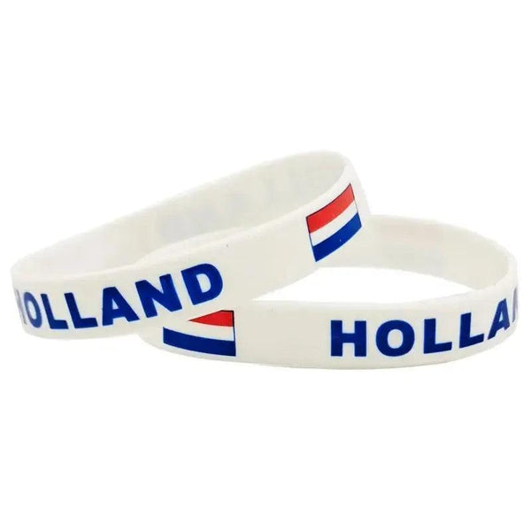Netherlands Flag Bracelet - Silicone Wristband
