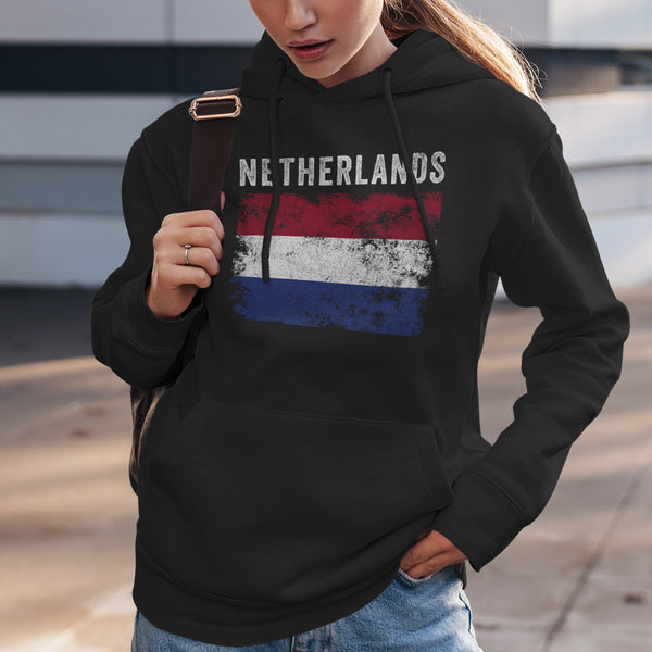 Netherlands Flag Distressed - Dutch Flag Hoodie