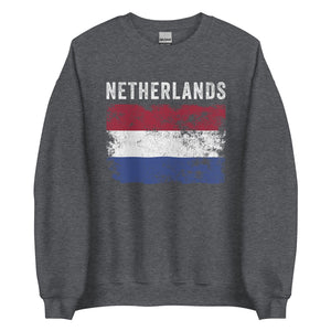 Netherlands Flag Distressed - Dutch Flag Sweatshirt