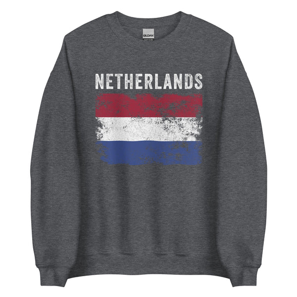 Netherlands Flag Distressed - Dutch Flag Sweatshirt